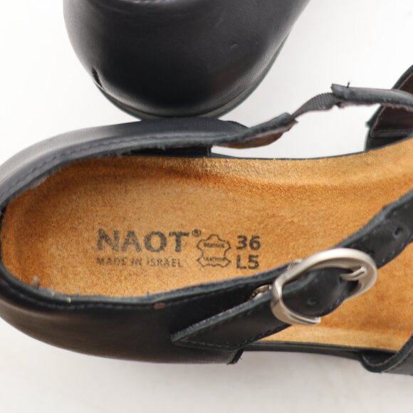 Naot Mary Jane Women's Size EU 36 US 5 Black Casual Comfort Low Top Block Heels - Picture 3 of 9
